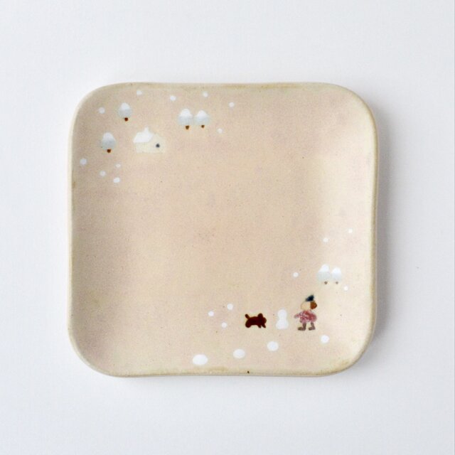 角皿［ 雪だるま ］