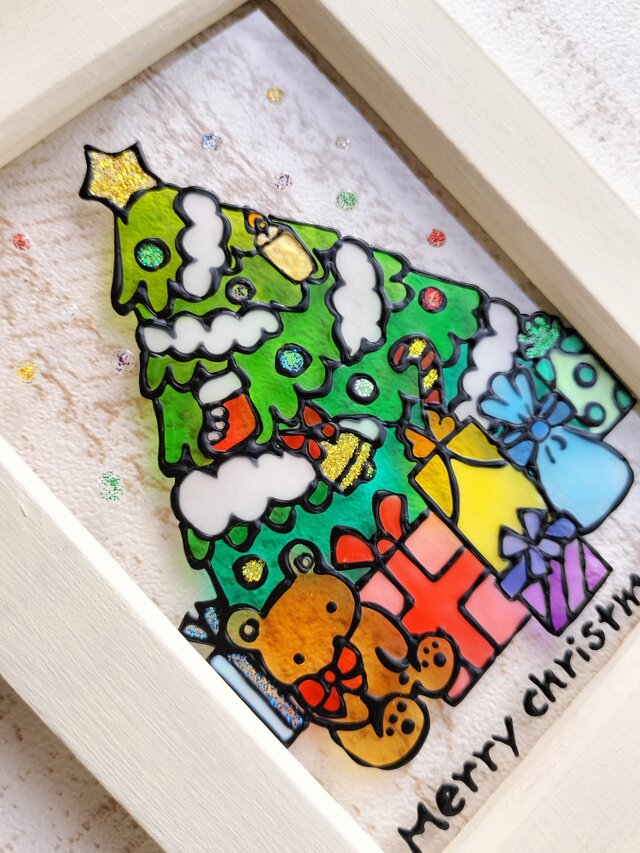 送料無料*ステンドグラス風*クリスマスツリー・クリスマス