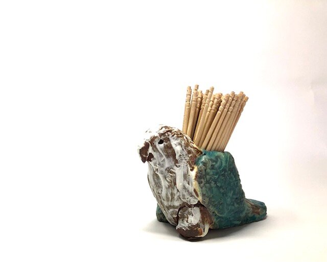 陶器 幸せの青い鳥 爪楊枝入れなど・・1点物 | iichi 日々の暮らしを