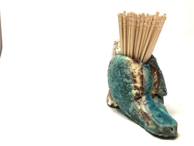 陶器 幸せの青い鳥 爪楊枝入れなど・・1点物 | iichi 日々の