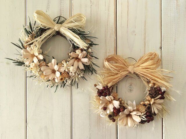 小さめ♪クリスマスリース♪♪ クリスマスリースE(22cm) | iichi 日々の暮らしを心地よくする