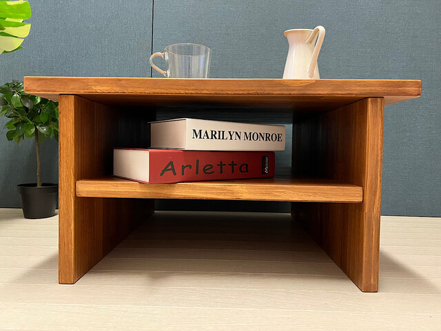 【送料無料】 ローテーブル アシンメトリー 収納付 モダン調 パイン オーク調 30908a9767e109a0352743e1d091ef