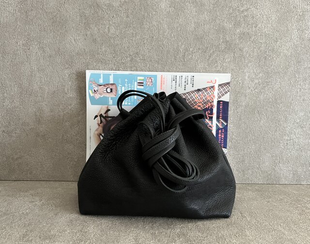 ☆希少美品☆ SLOW＆CO BEAMS 巾着バッグ 極美品 レザー 牛革