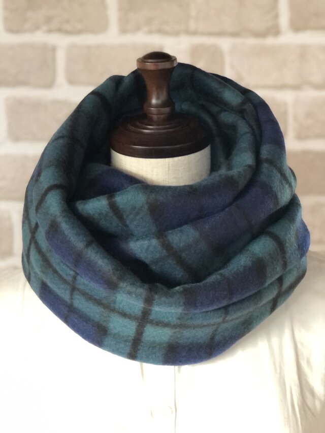 ボリュームたっぷり❣️フリースのあったかスヌード❤️ブラックウォッチ