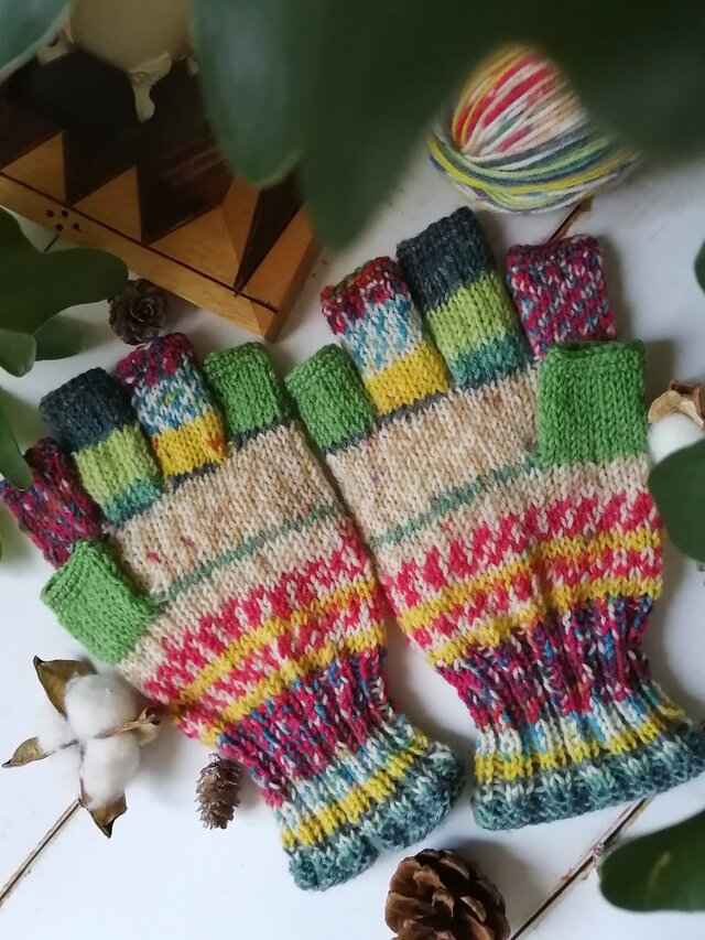 春色の指先フリー手袋