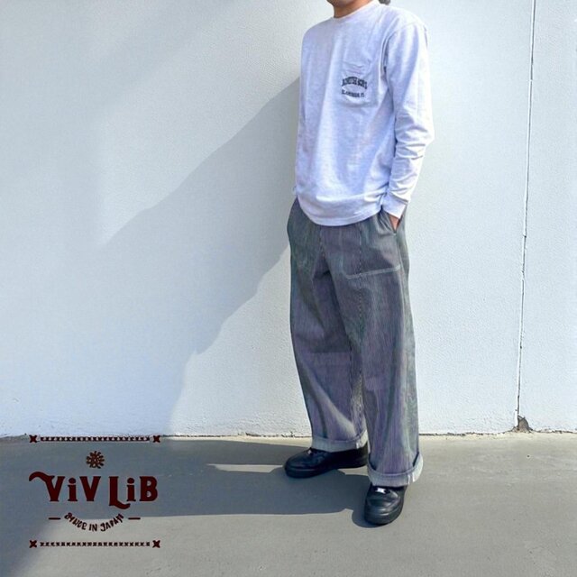 岡山セルビッチデニム ヒッコリーイージーパンツ