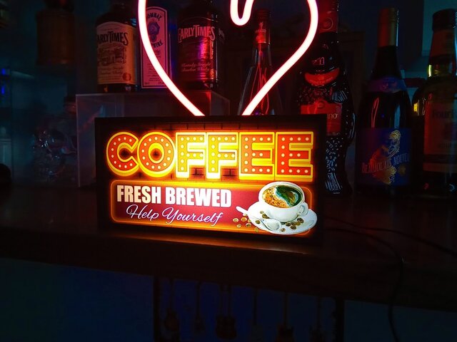COFFEE 喫茶店 アメリカン カフェ ミニチュア サイン ランプ 看板 置物