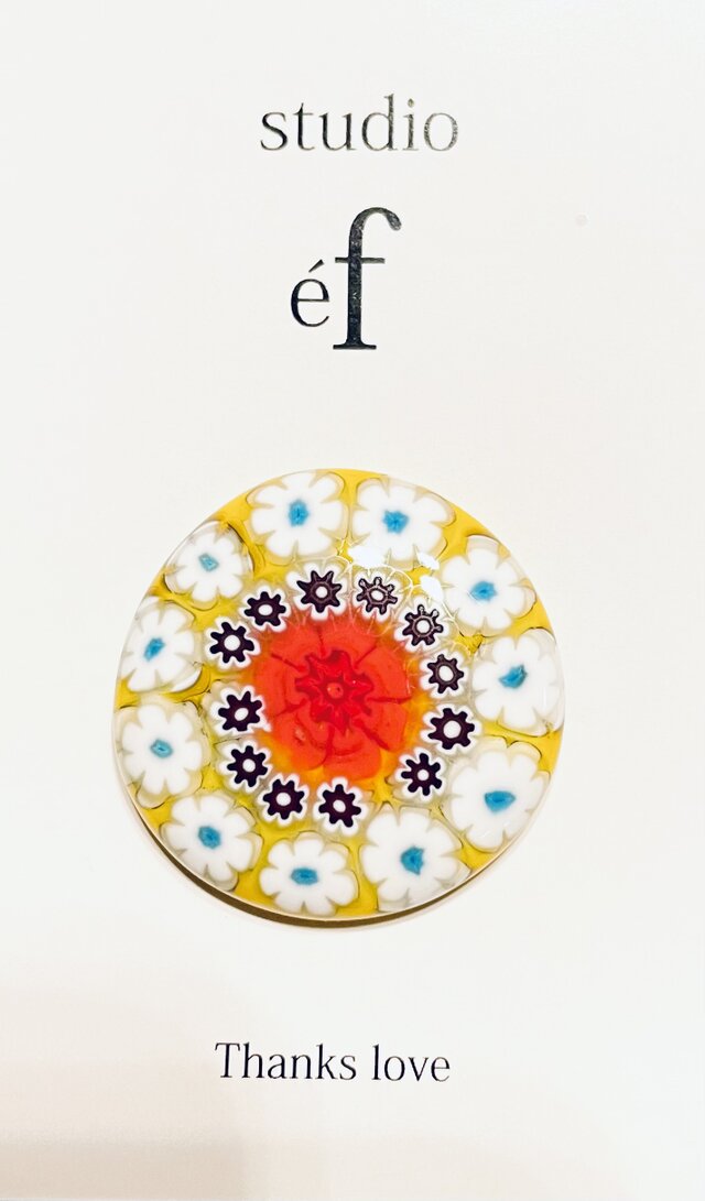 ガラス　ゴルフマーカー⛳️ガラスミルフィオリ：磁石付き