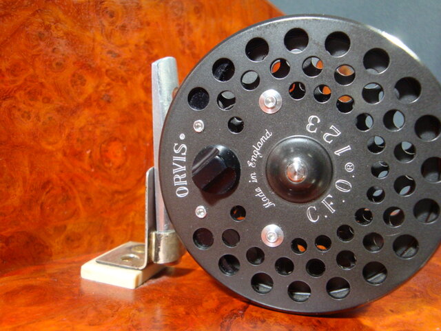 ハンドメイド フライリール飾り台 重厚 花梨玉杢無垢材＆シルバー925