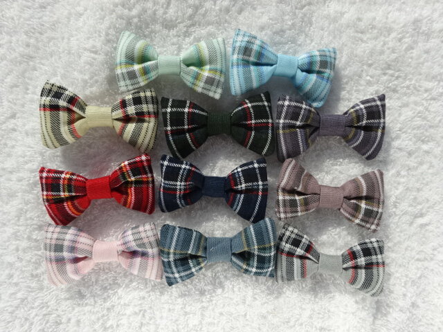 8・ハンドメイド☆ヘアゴム　チェック柄 タータンチェックのリボンのヘアゴム | iichi 日々の暮らしを心地よく