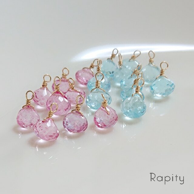 14kgf☆天然石ピンクトパーズ（オニオンカット）ピアス | iichi 日々の