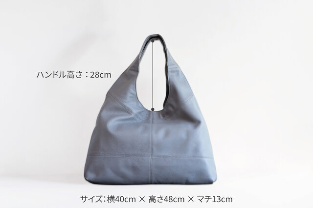柔らかな本革 トートバッグ マザーズバッグ シュリンクレザー グレー