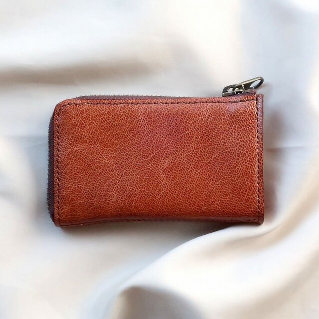 L型ファスナー コンパクト財布 ブラウン #153