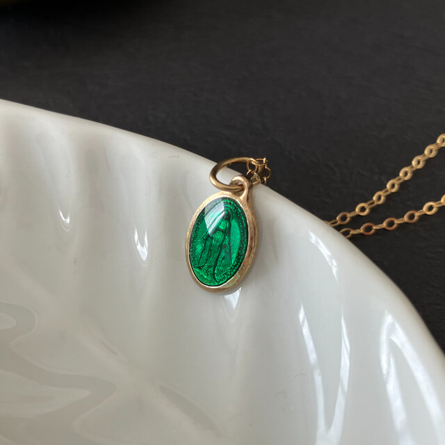 [フランス奇跡のメダイ] necklace - aquamarine/14kgf