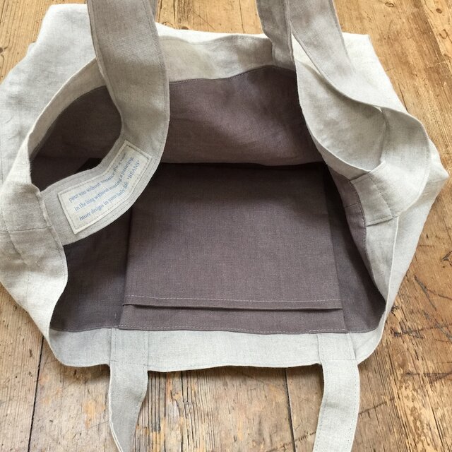 フレンチリネンのななめがけトートバッグ 生成り | iichi 日々の暮らし