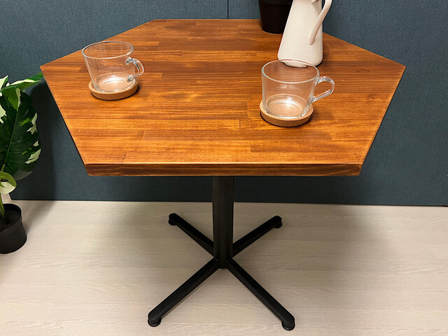 【送料無料】 6角 テーブル カフェ風スタンドテーブル 80cm パイン オーク 送料無料】 6角 テーブル カフェ風スタンドテーブル 80cm パイン