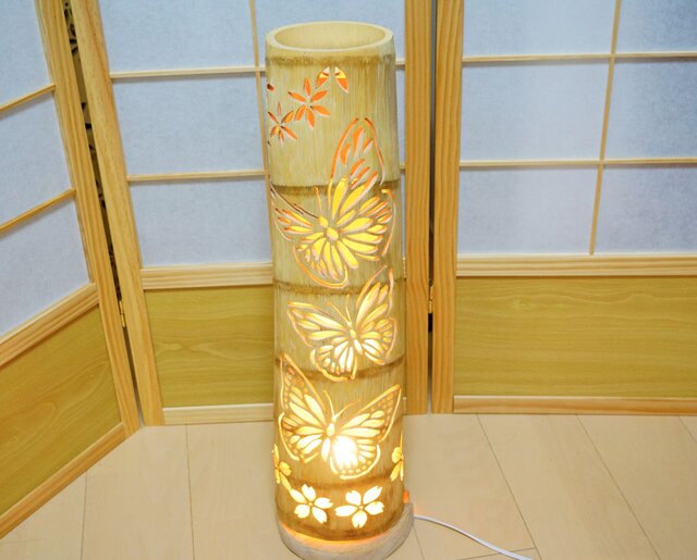 竹灯り・竹あかり・竹灯籠・竹灯篭・竹ランプ ～～ 癒しの灯り☆蝶灯り