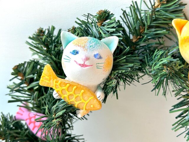 クリスマス！クッキー大好き猫さんリース | iichi 日々の暮らしを