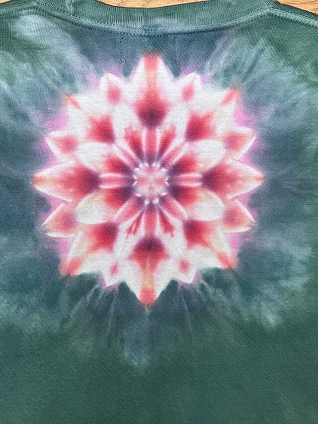 タイダイ染め 長袖Tシャツ Lサイズ 曼荼羅 HIPPIES DYE新作 グリーン