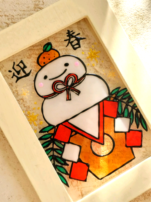 ꫛꫀꪝNo.651 干支 神の使い　お正月飾り　天然シーグラスアート ꫛꫀꪝNo.651 干支 神の使い お正月飾り 天然シーグラスアート