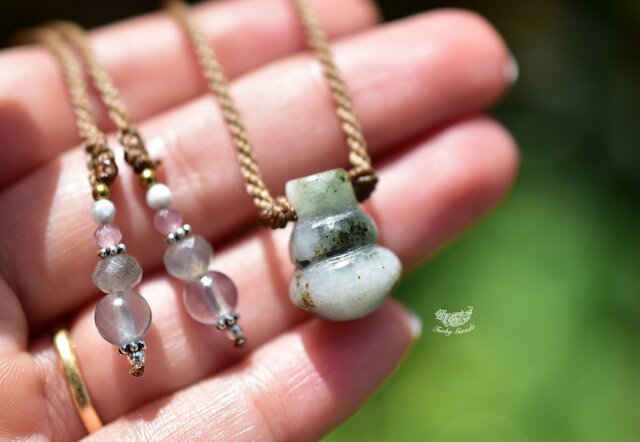 金運ひょうたん☆ミャンマー翡翠 ネックレス772 | iichi 日々の暮らし