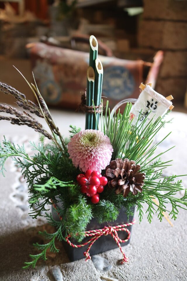 花器 クリスマス 正月 アレンジメント - 花瓶