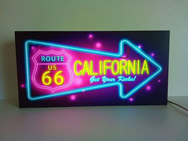 ルート66カリフォルニアWelcome to Califoria☆LED電光看板-
