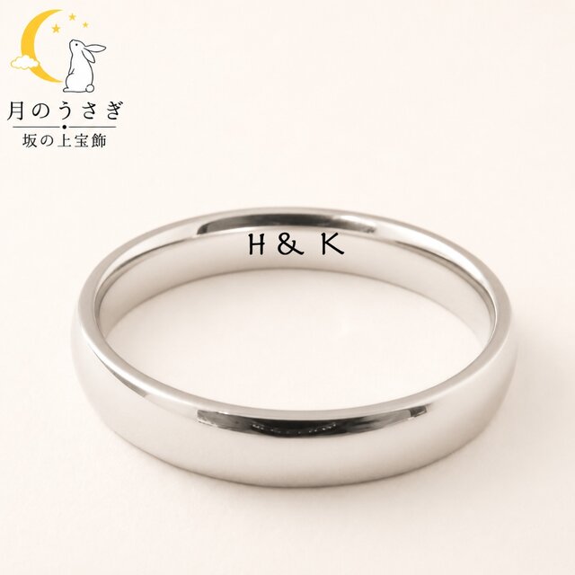 月のうさぎ ペアリング 2本セット 幅3.4mm チタン | iichi 日々の