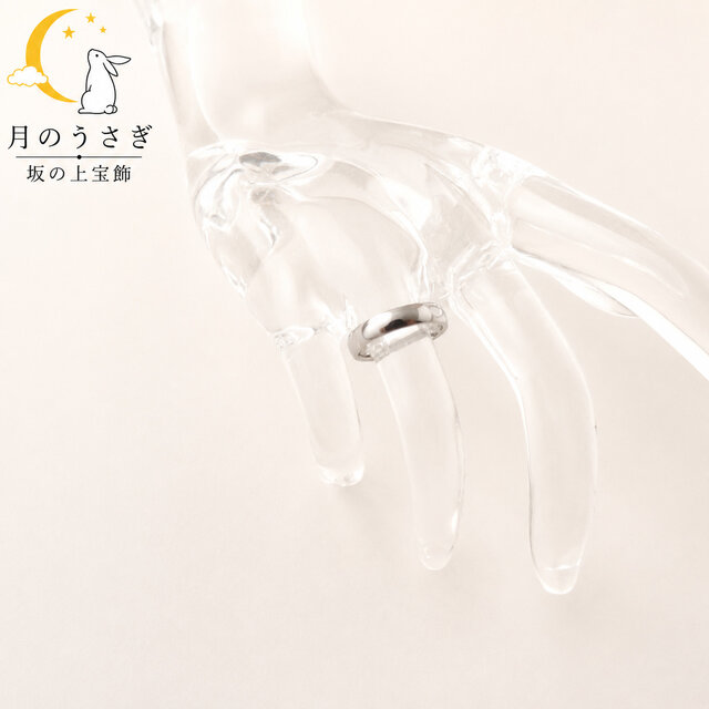 月のうさぎ ペアリング 2本セット 幅3.4mm チタン | iichi 日々の