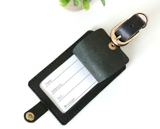 ネームタグ 本革 ブラック | iichi 日々の暮らしを心地よくする