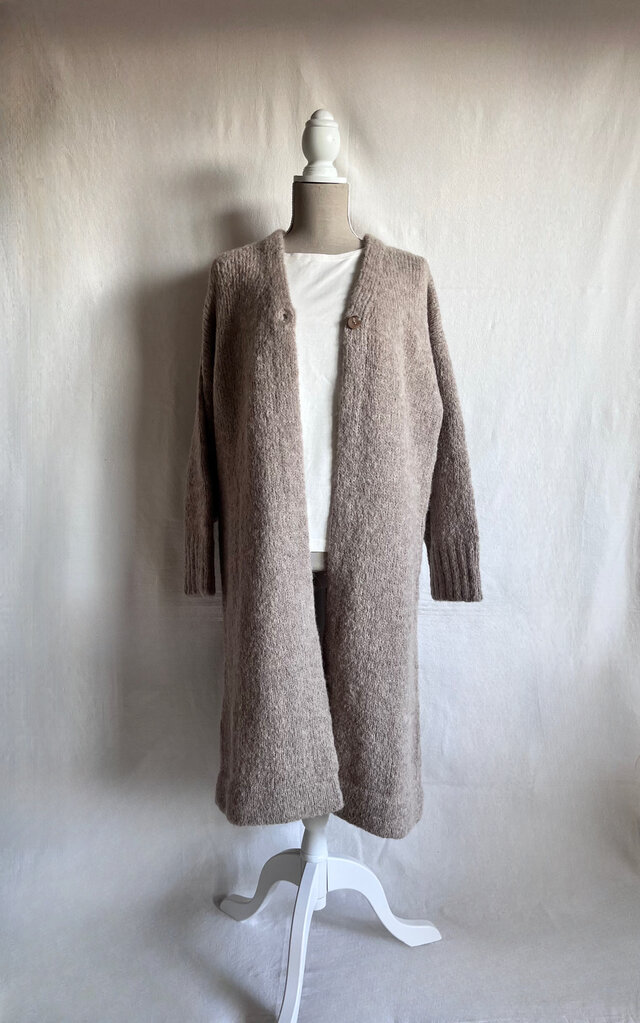アルパカロングカーディガン ライトベージュ