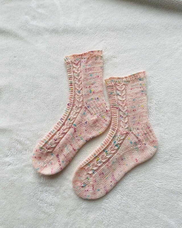 No.996 手編み靴下 Cantaloupe