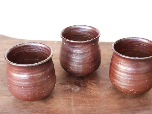 備前焼 湯のみ(大)【ろくろ目】 y6-035 | iichi 日々の暮らしを