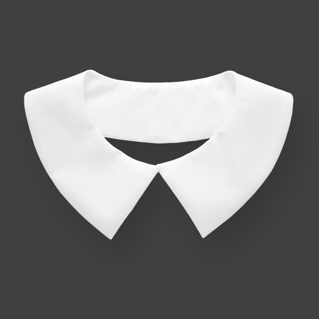 つけ襟　付け襟　フラットカラー　スクエア　クラシック　コットン　ホワイト　白