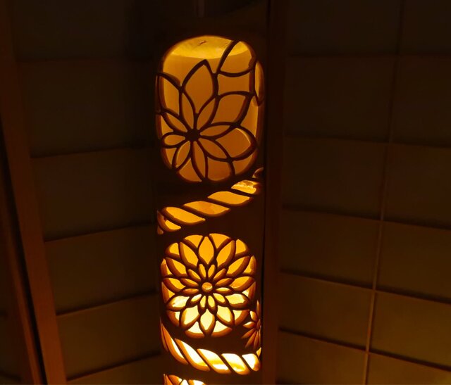 竹灯り・竹あかり・竹灯籠・竹灯篭・竹ランプ 両面彫り～～ 癒しの灯り 