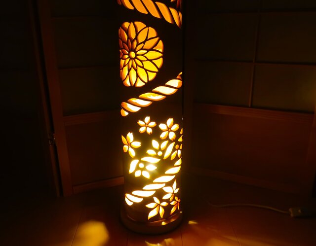 竹灯り・竹あかり・竹灯籠・竹灯篭・竹ランプ ～～ 癒しの灯り☆煌竹柱