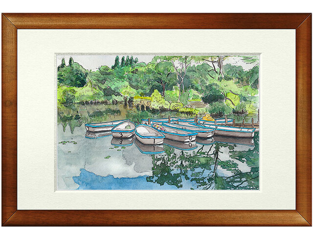 世界で1枚の絵 水彩画原画「いもり池」 | iichi 日々の暮らしを