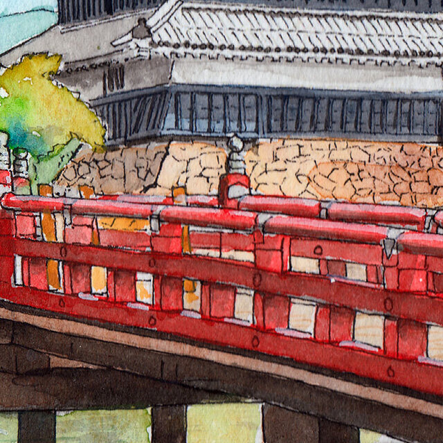 世界で1枚の絵 水彩画原画「松本城」 | iichi 日々の暮らしを心地よく 