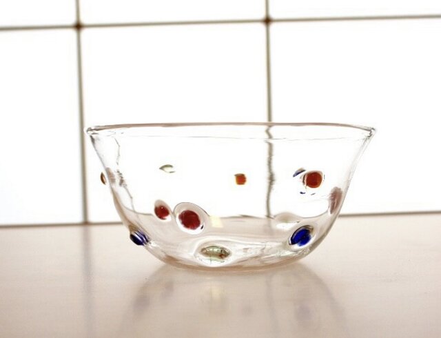 カラフルドットのボウル 中サイズ』耐熱ガラス | iichi 日々の暮らしを