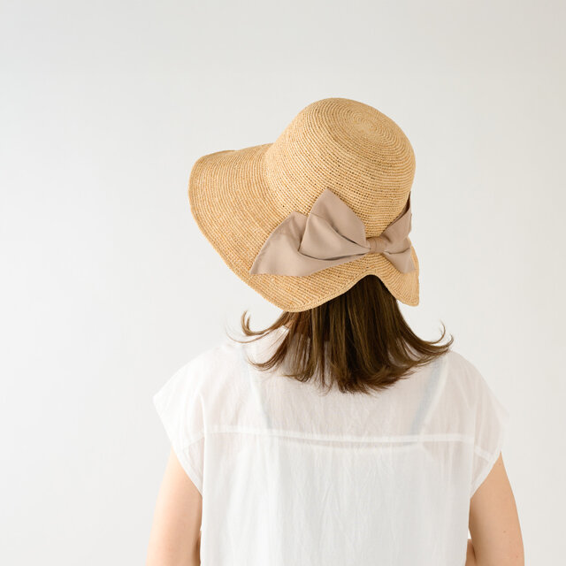 ●Delia2 デリア2 ラフィア 女優帽 ピンクリボン 57.5cm [UK-H142-NAPK]