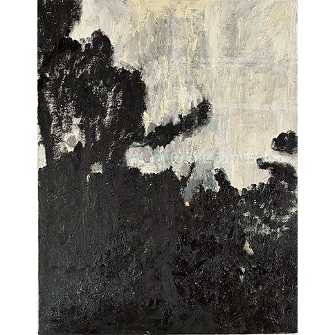 32×41㎝「朝の公園」F6・原画・油彩 原画「朝の公園」F6・油彩画