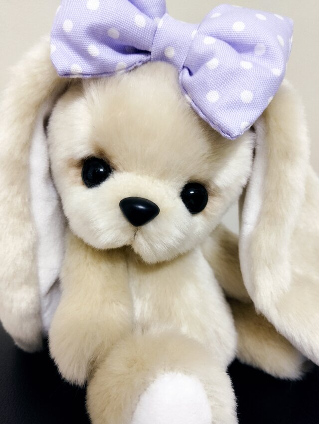 ハンドメイド* ぬいぐるみ*ヴィンテ—ジ風*うさぎさん*べージュ ふわふわぬいぐるみ☆耳の長～いうさぎさん☆べージュ
