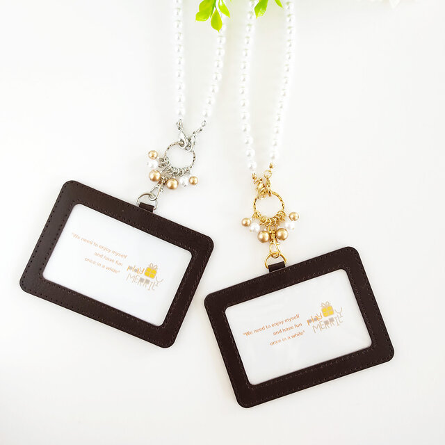 パールネックレスとしても..【2way＊IDパスホルダー＆パスケース