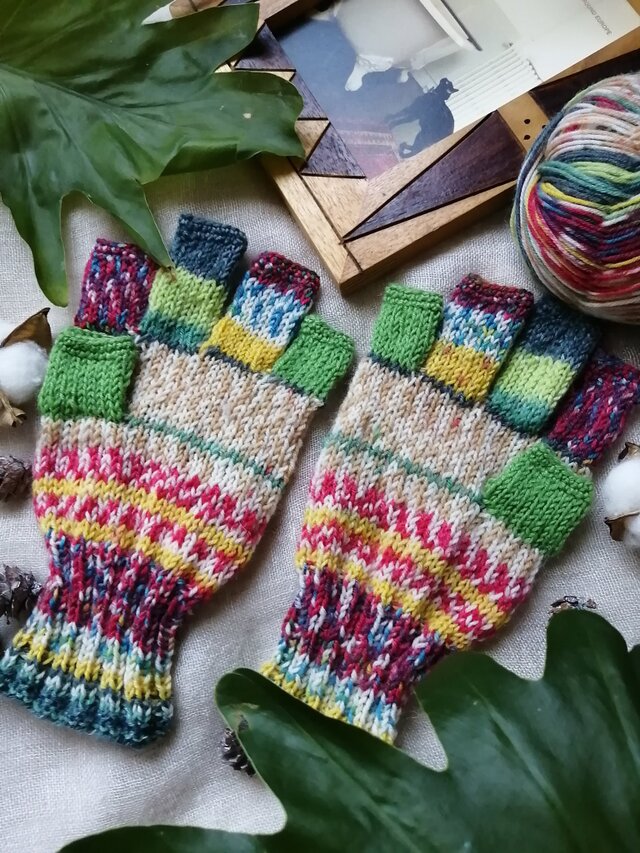 春色の指先フリー手袋