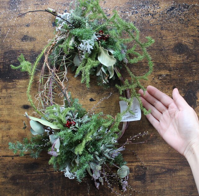 wreath [眠る森]№2 ユーカリの茎とグリーンのリース ドライ