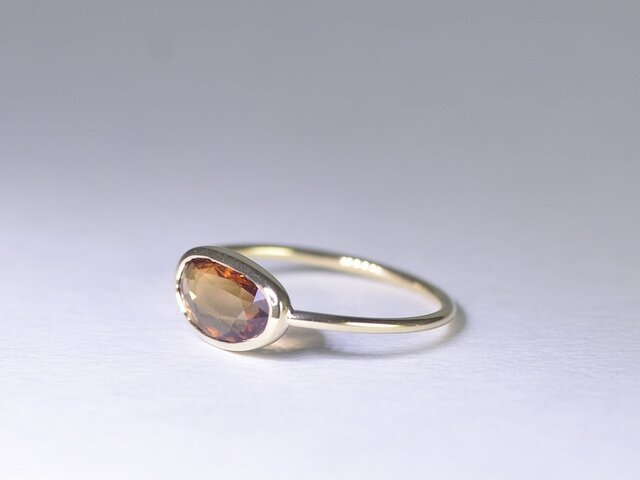 HessoniteGarnet_0.96ct k18YG Ring 【Ramo petalo/ラモペタロ