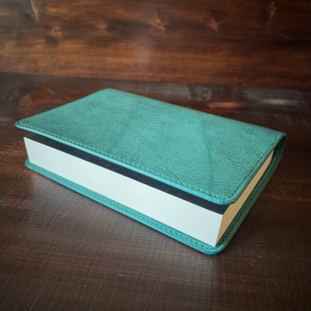 《四六判サイズ》レザーブックカバー（ターコイズ）