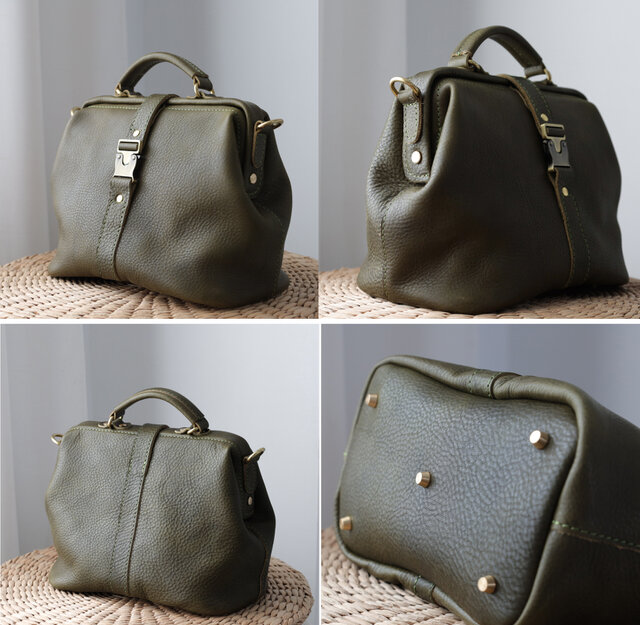 本革　ヌメ革　ハンドメイド　がま口　ポシェット　ショルダーバッグ 楽天市場】ヌメ革 がま口タイプ ショルダーバッグ ネコ