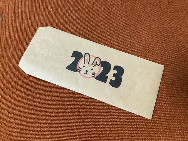 ポチ袋2023年卯年！卯2023フェイス！折らずに入るお正月お年玉袋5枚