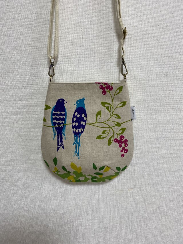 【受注制作】しずく型ポシェット　ショルダーバッグ　バードソング